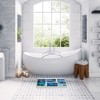 Evideco French Home Goods Bathroom Rug Memory Foam Mat Paradise Print Blue 30"L x 18"W - 3 of 4