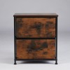 DOMETOUR Nightstand with 2 Storage Drawers Metal Frame and Wood Top Mini Dresser for Bedroom Closet Entryway College Dorm - 2 of 4