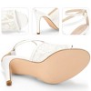 BLISSFUL STEP Women's Open Toe Ankle Strap Lace Heeled Sandals - 3 of 4