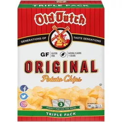 Old Dutch Triple Pack Original Potato Chips - 3ct