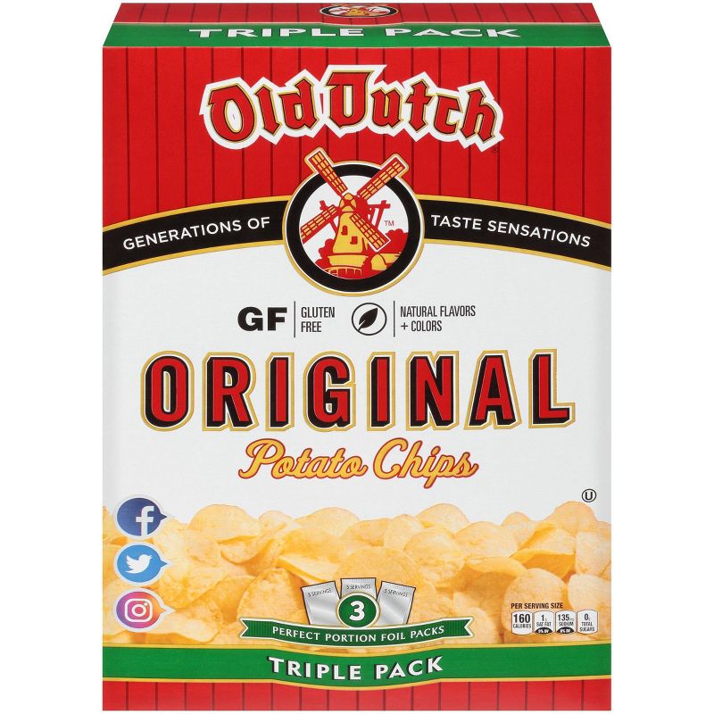 Old Dutch Triple Pack Original Potato Chips - 3ct, 1 of 5