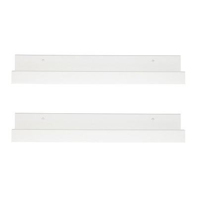 24" x 3.5" 2pc Decorative Wall Shelf Set White - Kate & Laurel All Things Decor