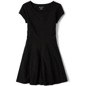 The Children's Place Girls Uniform Short Sleeve Knit Skater Dress : Target