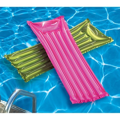Pink Inflatable Reflective Sun Tanner Pool Float with Cushioned Tubes