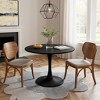 Hooseng Round Dining Table with MDF Table Top and Metal Base, Mid-Century Modern Dining Room Table for 2 - 4 Person - 4 of 4
