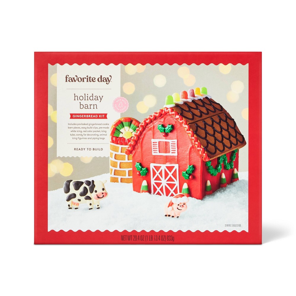 Christmas Barn Gingerbread House Kit - 31.18oz - Favorite Day™