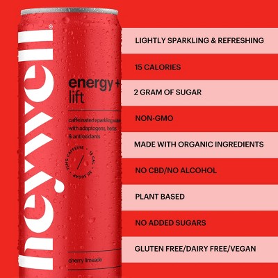 heywell Energy + Lift Cherry Limeade Sparkling Water - 12 fl oz Can