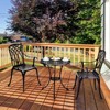 Whizmax 3-Piece Outdoor Cast Aluminum Bistro Set - Rust-Resistant Patio Table & Chairs with Umbrella Hole, for Garden, Balcony, Backyard - 2 of 4