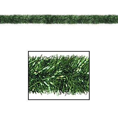 Beistle 4" x 100' Gleam N Tinsel Garland Green 55281-G