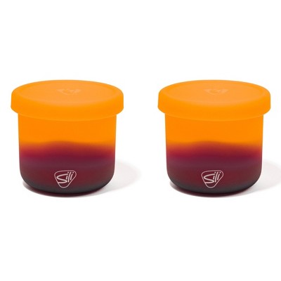 Silipint: Silicone 10oz Lidded Bowls: 2 Pack Sun Storm
