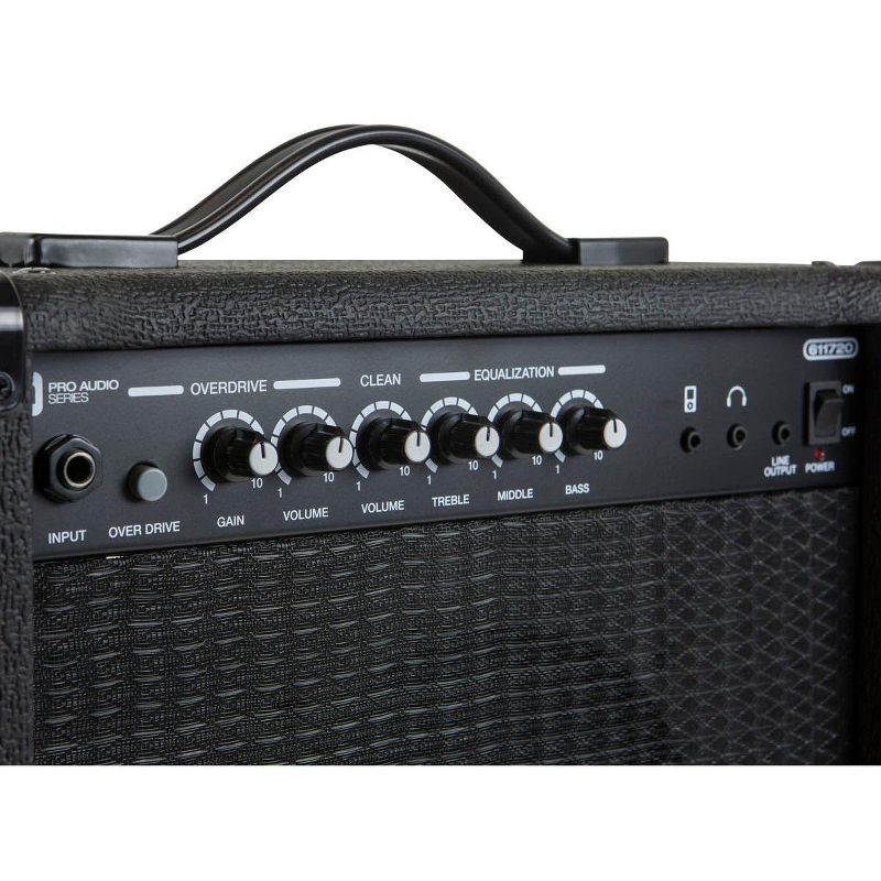 Monoprice 20-Watt 1x8 Guitar Combo Amplifier - Black With 86dB of Gain, 1/4 Inch, Headphone and 3.5mm Aux Mp3 Inputs For Electric Guitars, 4 of 5