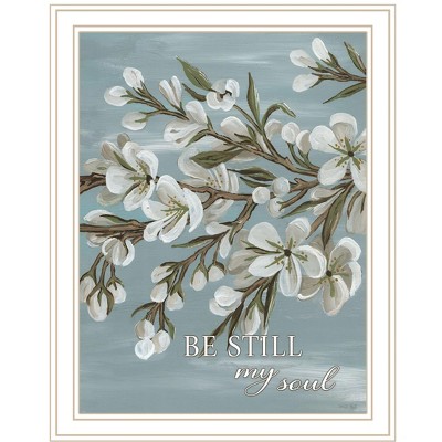 HomeRoots Spring Be Still White Framed Print Wall Art