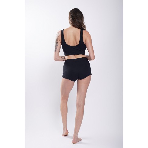 Tomboyx Women's First Line Period Leakproof Bikini Underwear, Cotton  Stretch Comfortable (3XS-6X) X= Black Small