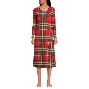 Lands' End Women's Cotton Long Sleeve Midcalf Nightgown - 1 of 3