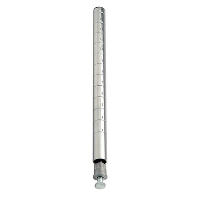 Quantum Storage Systems Post With Leveling Legs, 63"H, Numbered Grooves In 1" Increments
