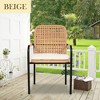 Hrinhom 21.2"W Patio Accent Chairs With Cushions,Outdoor Rattan Dining Chairs with Metal Legs, Set of 3 - 4 of 4
