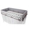 Bacati - Mix n Match Chevron/Dots Crib Rail Guard set of 2 Covers White/Gray - 4 of 4