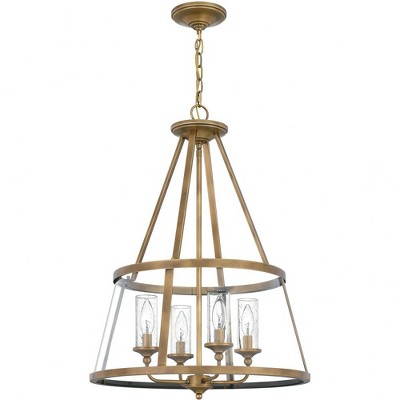 Barlow 4-Light Weathered Brass and Clear Glass Pendant