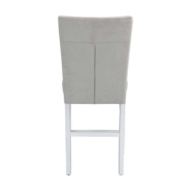 19&#34; Elizaveta Accent Chair Gray Velvet White High Gloss Finish - Acme Furniture, 5 of 7