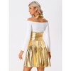 INSPIRE CHIC Women's Metallic Tie Halter Neck High Waist Party A-Line Overalls Dress - 3 of 4