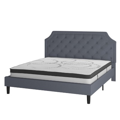 Emma and Oliver Tufted Platform Bed with 10 Inch Pocket Spring Mattress