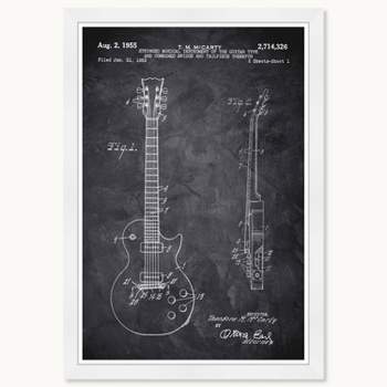 Wynwood Studio 15"x21" Gibson Les Paul Guitar 1955 Chalkboard Wall Art White Frame