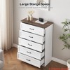 5/6 Drawers Dresser for Bedroom,Chest of Drawers with Wide Metal Handle,Farmhouse Modern Wooden Tall Dresser,Natural Texture,Storage Organizer Dresser - 4 of 4