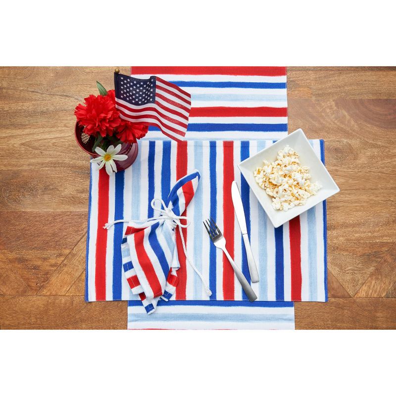 C&F Home Watercolor Patriotic Stripe 4th of July Cotton Napkin Set of 6, 4 of 7