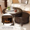 Modern Nesting Coffee Table Set with Tempered Glass Top & Storage,31.5'' & 22.4'' Round Living Room Tables-Baofuwish - 3 of 4