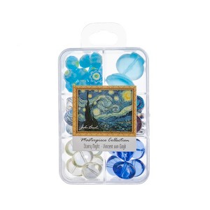 John Bead Masterpiece Collection Mixed Glass Bead Box Starry Night by Vincent Van Gogh 85g - 1 of 4