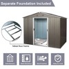 6ftx8ft Outdoor Storage Shed With Floor Base, Metal Garden Shed Storage House With Lockable Sliding Door - 4 of 4
