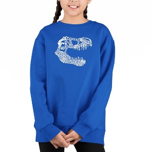 LA Pop Art Trex - Girl's Word Art Crewneck Sweatshirt - 1 of 3