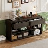 VYNXARIA Console Table for Entryway, Vintage Entryway Table with Drawers and Shelves, Perfect Console Tables(Espresso) - 2 of 4