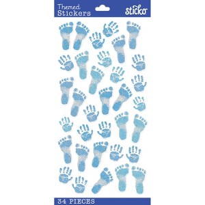 Sticko Themed Stickers - Pastel Baby Boy Prints, 34pcs - 1 of 1