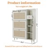 RISOKEYS 3 Rattan Flip Drawers Shoe Cabinet, Narrow Shoe Cabinet Storage for Entryway，Hidden Shoe Rack Organizer Cabinet, - 3 of 4