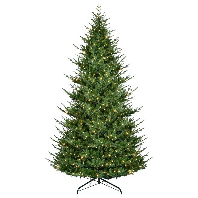 Puleo 12' Pre-Lit Artificial Hillside Spruce Tree