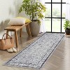 Boho Washable Machine-Woven Area Rug with Non-Slip Backing, Low Pile Soft Faux Wool Carpet for Living Room, Bedroom, Dining Room, indoor - 3 of 4