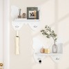 Butterfly Shaped 2 Tier Wall Shelves with Hooks, Small Floating Shelves,Butterfly Wall Decor, Nursery Book Shelves for Bedroom, Living Room，White - 4 of 4