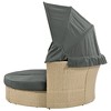 Oris 4-piece Rattan Outdoor Patio Daybed, Round Sofa with Retractable Canopy and 4 Pillows, Tanning Near Me - Maison Boucle - 3 of 4