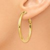 Black Bow Jewelry 3mm, 14k Yellow Gold Omega Back Round Hoop Earrings, 35mm (1 3/8 Inch) - 3 of 4
