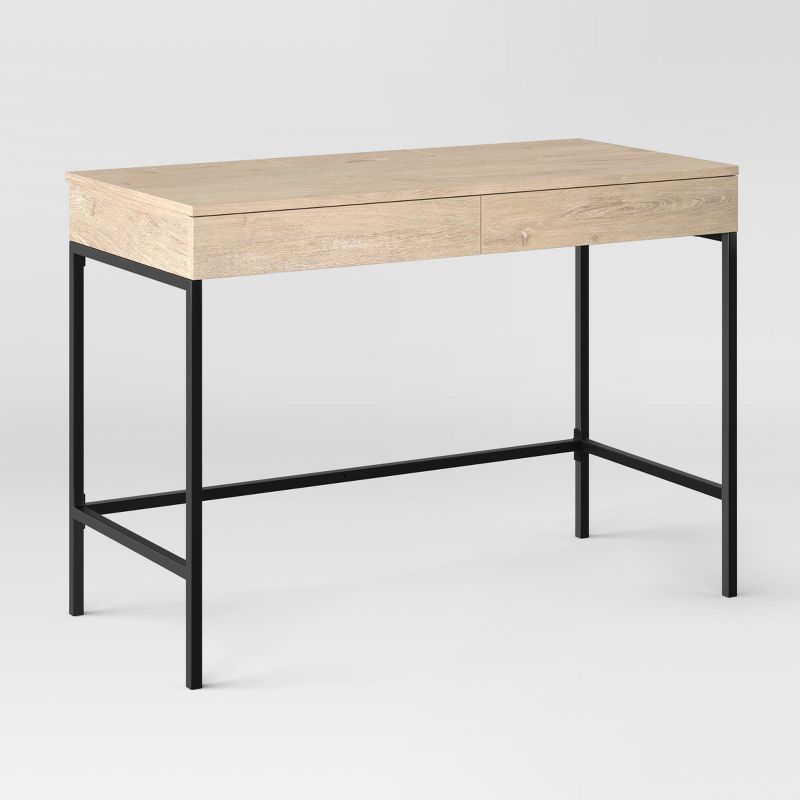 Loring Wood Writing Desk with Drawers and Charging Station - Threshold™, 5 of 21