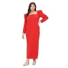 L I V D Women's Evangeline Rhinestone Sleeve Dress, Coral Red, 3X - 3 of 3