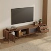 KIGFTSOD 76" Modern Minimal Glass-Doors TV Stand – Fits TVs up to 85", Wood-Grain Entertainment Center with Storage, Media Console for Living Room - 2 of 4