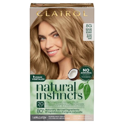 Clairol Natural Instincts Demi-permanent Hair Color - 8g Medium Golden  Blonde, Sunflower - 1 Kit : Target