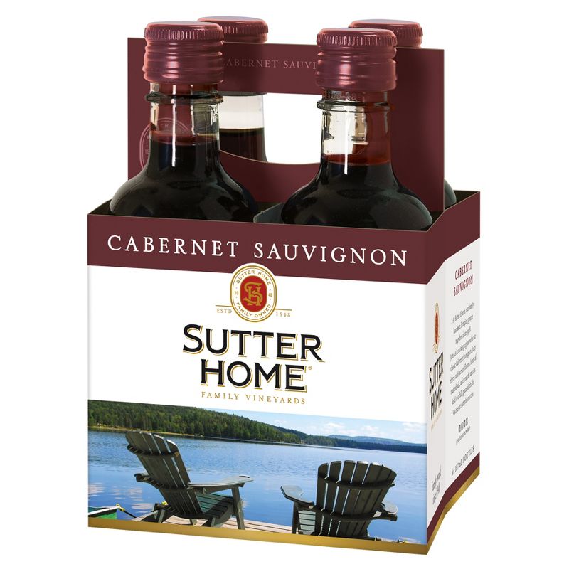 Sutter Home Cabernet Sauvignon Red Wine - 4pk/187ml Bottles, 1 of 8