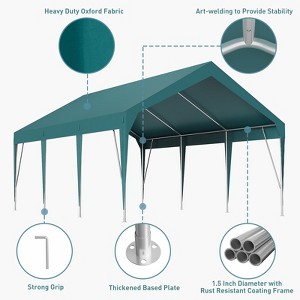 Carport, Heavy Canopy Duty, Car Canopy, Outdoor Storage Shed, Waterproof Portable Garage,for Car, Party, Grey - 1 of 4