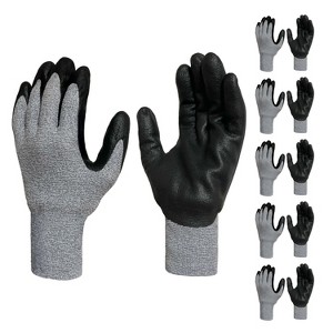 Grey Span-Nylon Glove - Black NITRILE Foam Palm coated (4 sizes), 5ea - 1 of 4
