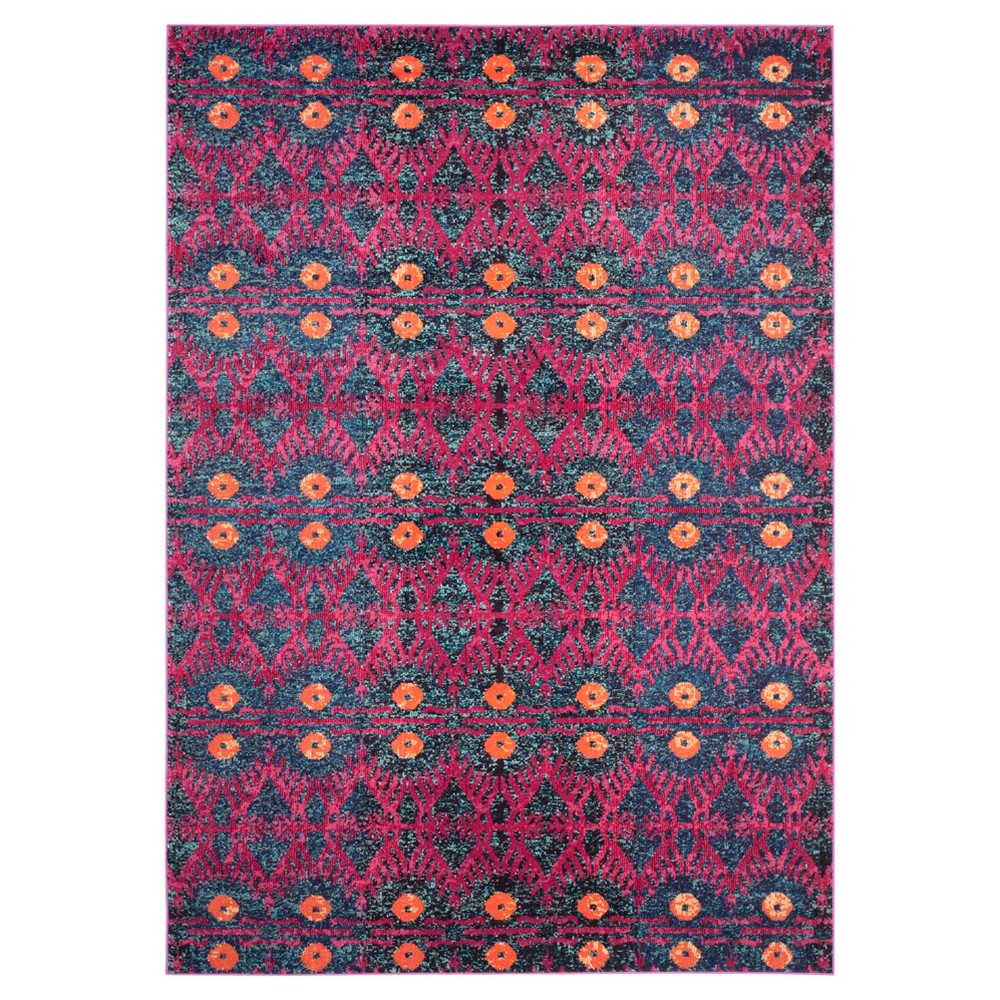 6'7inx9'1in Geometric Area Rug PINK/Gray - Safavieh