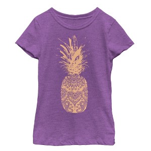 Girl's Lost Gods Henna Print Pineapple T-Shirt - 1 of 3