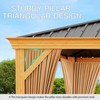 Gazebo 12x20ft Hardtop - Outdoor Metal Roof Sun Shade Tent with Netting & Curtains (Brown) - 3 of 4
